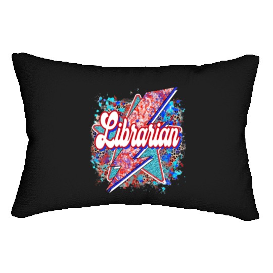 Leopard Lightning Bolt Librarian Teacher Book Lumbar Pillows