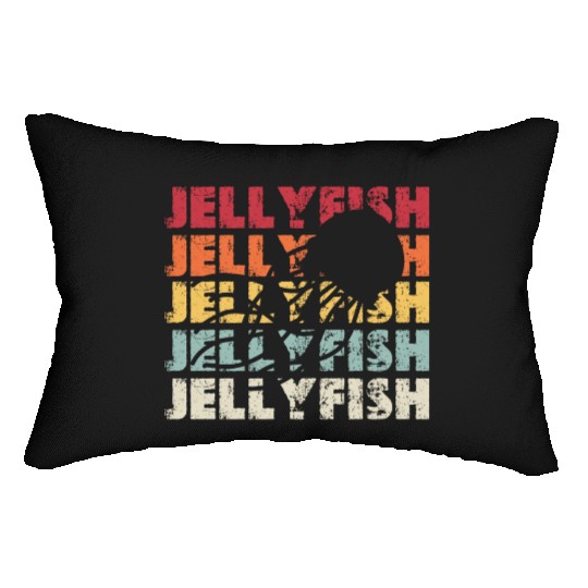 Retro Jellyfish Silhouette Men Women Ocean Lover Lumbar Pillows