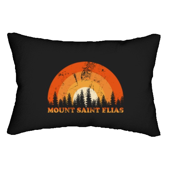 Vintage Mount Saint Elias Fan Retro Cool Sunset Lumbar Pillows