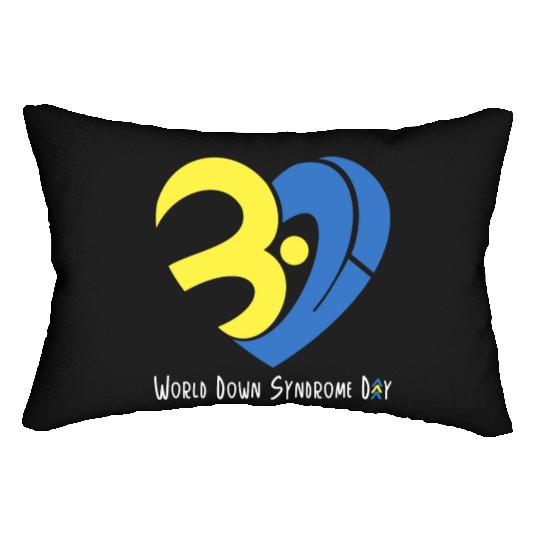 Love World Down Syndrome Awareness Day Love 3 Lumbar Pillows