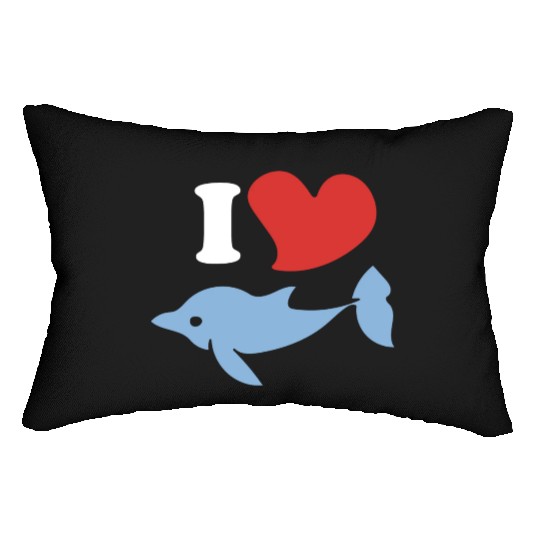 I love dolphins 1 Lumbar Pillows