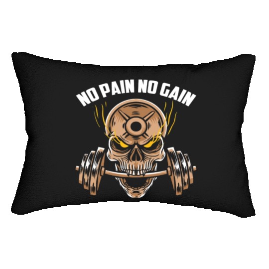 No Pain No Gain Exercise Workout Motto Gym Rat Gym Lumbar Pillows