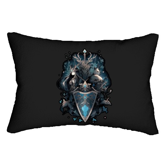 The shield and the Sword , Fox and girl anime Lumbar Pillows
