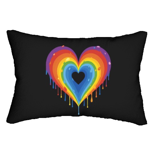 Embrace LGBT Pride: Rainbow Heart, Gay, Lesbian, Lumbar Pillows