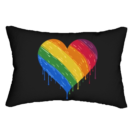 LGBTQ+ Love: Rainbow Heart for Lesbian, Gay, Lumbar Pillows