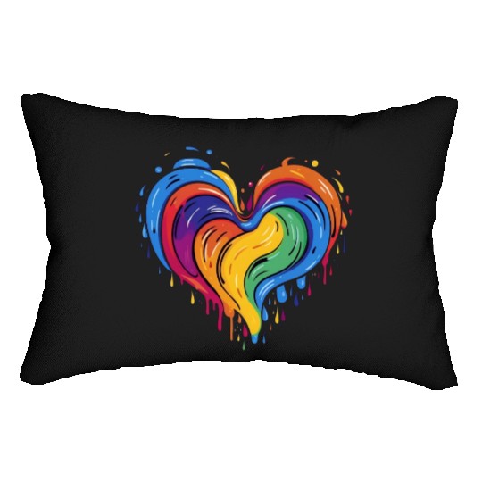 Love is Love: LGBT Rainbow Heart for All Lumbar Pillows