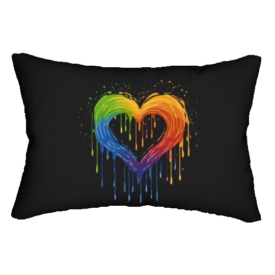 Love Without Limits: LGBTQ+ Rainbow Heart, Lumbar Pillows