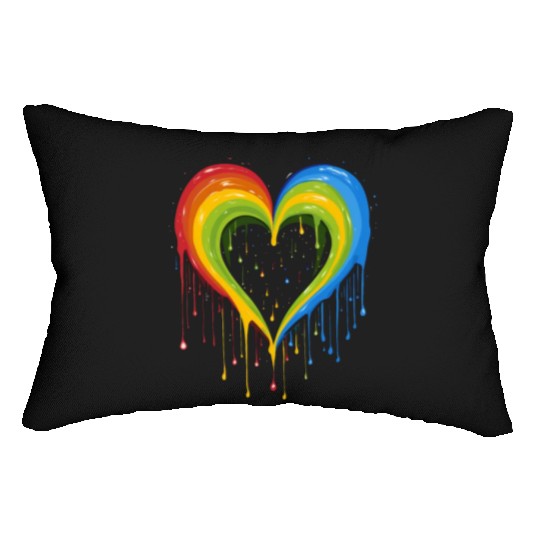 Love is Universal: LGBTQ+ Rainbow Heart, Lumbar Pillows