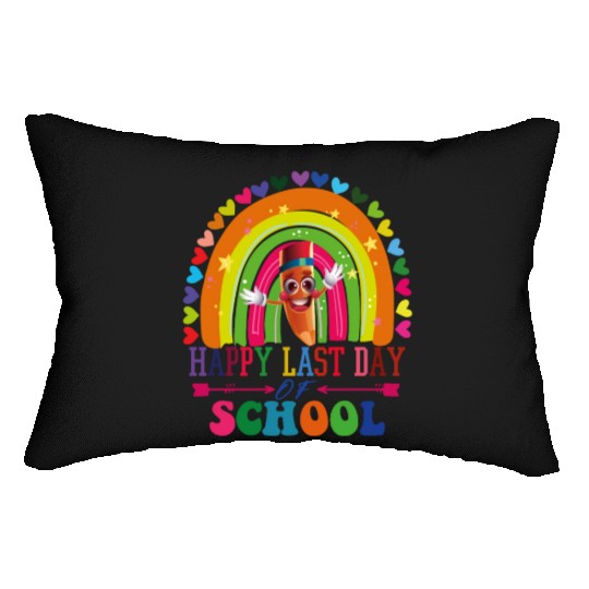 Groovy Happy Last Day of School Teacher Student Lumbar Pillows