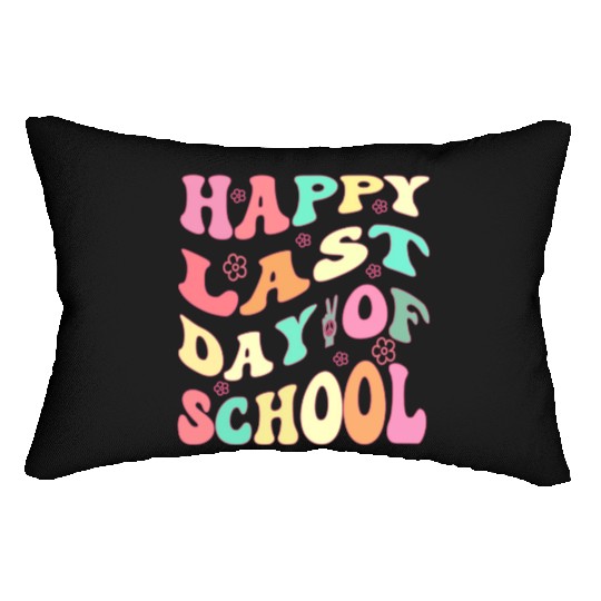 Groovy Happy Last Day of School Teacher Student Lumbar Pillows