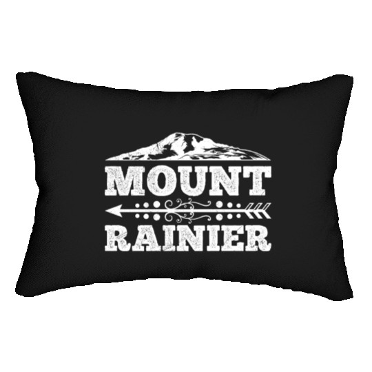 Mount Rainier climber Hiker Mountains Lumbar Pillows