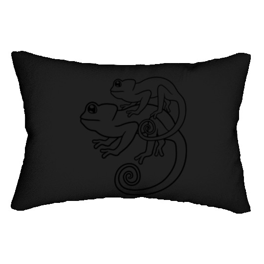 child mom daddy family cub baby chameleon iguana l Lumbar Pillows