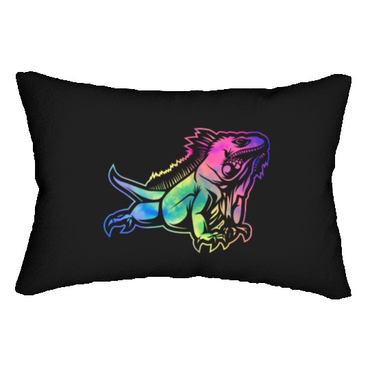 Colorful Lizard Iguana Reptile Lover Lumbar Pillows