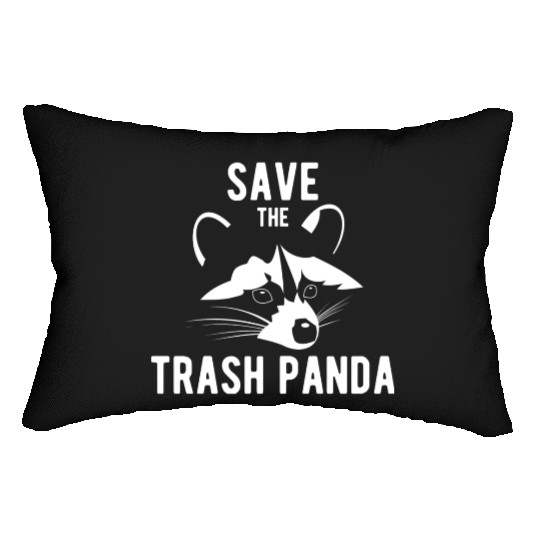 Save The Trash Panda Raccoon Lumbar Pillows