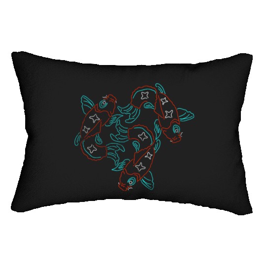Neon Koi Fish Lumbar Pillows