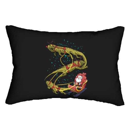 Funny Iguana Christmas Gift For A Reptile Lover Lumbar Pillows
