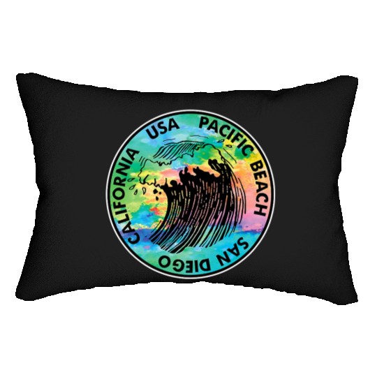 Surf Pacific Beach California San Diego Surfing Su Lumbar Pillows