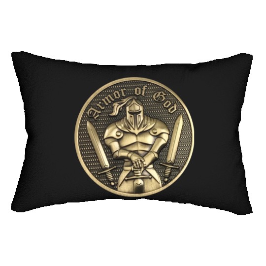 Armor of god christian knight Lumbar Pillows