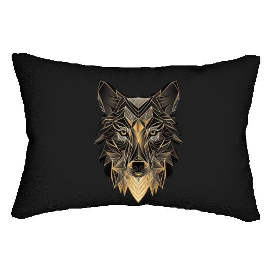 Geometric wolf head Lumbar Pillows