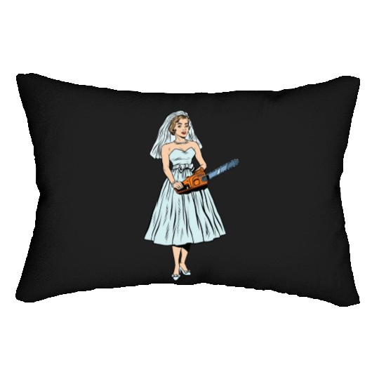Chainsaw Bride Chainsaw Vintage Lumbar Pillows