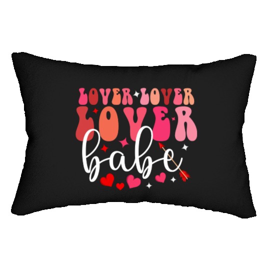 Cute Heart Valentine s Lover Babe Couples Lumbar Pillows