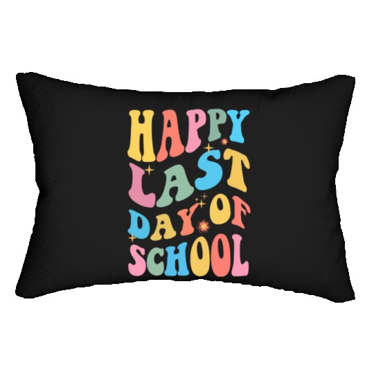 Groovy Happy Last Day of School Teacher Student Lumbar Pillows
