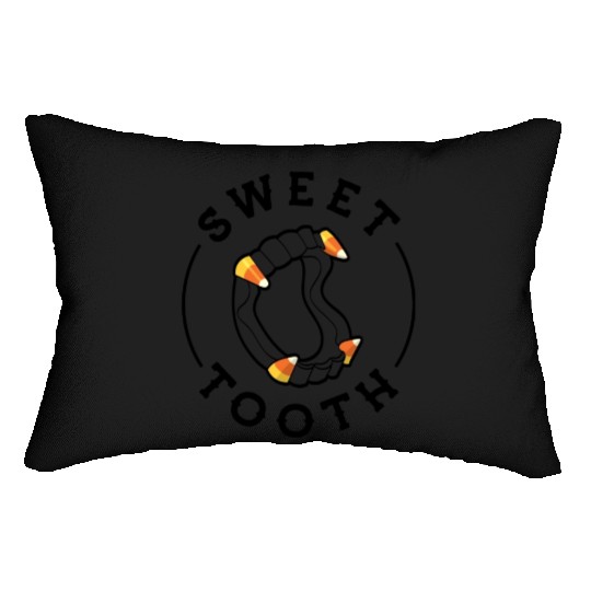 Halloween Candy Corn Fangs Sweet Tooth Lumbar Pillows