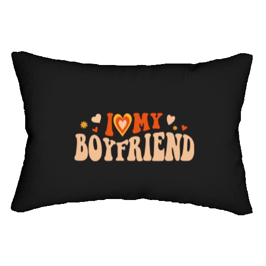 I Love My Boyfriend Groovy Red Heart My Boyfriend Lumbar Pillows