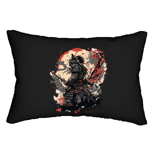 Samurai Warrior with Katana Lumbar Pillows