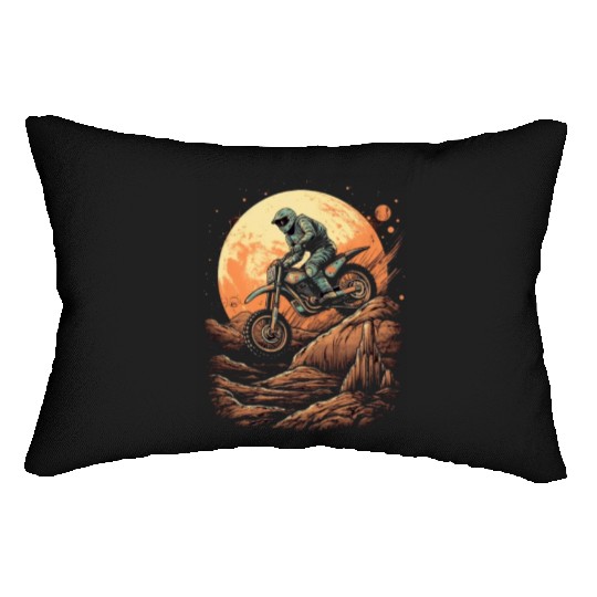 Dirt Bike Moon Motocross Motorcycle Riding Biker Lumbar Pillows