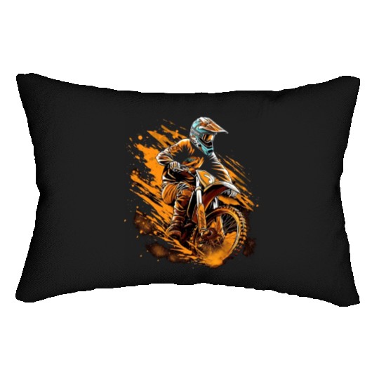 Dirt Bike Racer Biker Motorcycle Riding Motocross Lumbar Pillows