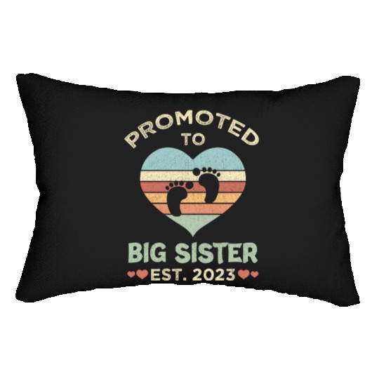 Promoted To Big Sister Est 2023 New Sister Announ Lumbar Pillows