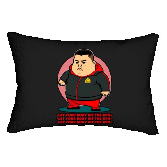 Chubby Man In Training Suit Gym Lumbar Pillows