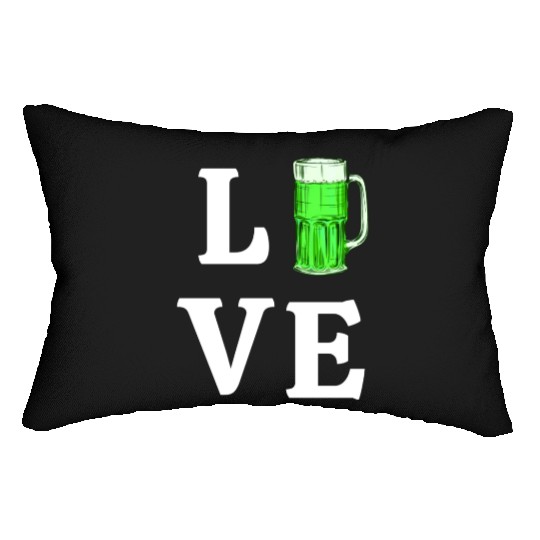 Love Green Beer Lumbar Pillows
