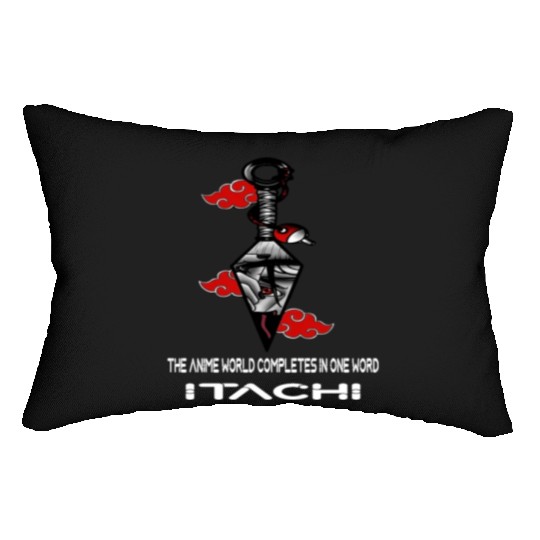 The anime world completes in one word Itachi Lumbar Pillows