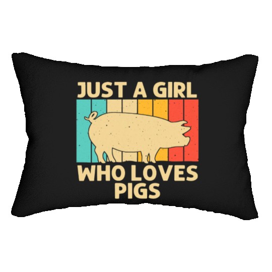 Funny Pig For Girls Kid Bacon Animal Lover Swine Lumbar Pillows