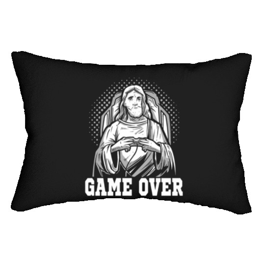 Gaming Jesus Game Over Gamer Lumbar Pillows