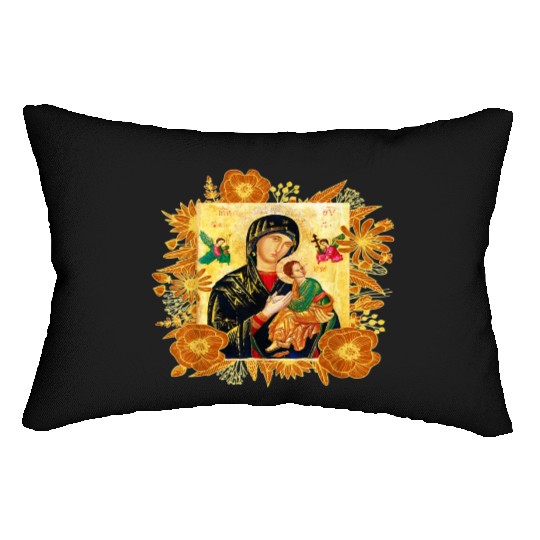 Our Lady of Perpetual Help Blessed Mother Mary Lumbar Pillows