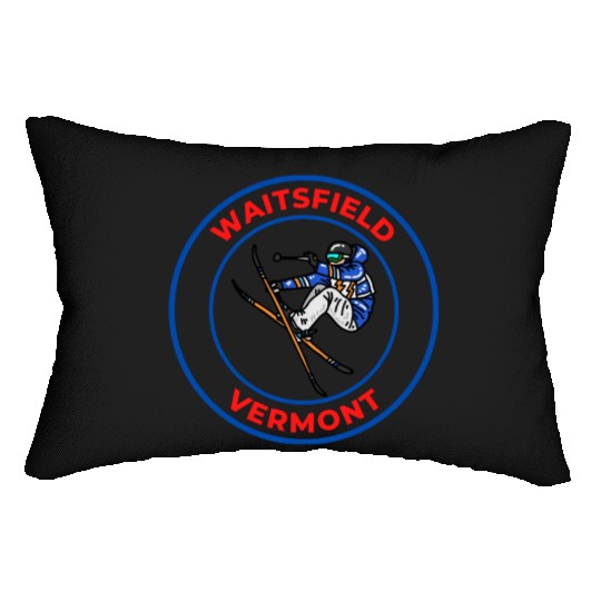 Retro Cool Skiing in Waitsfield Vermont Souvenir Lumbar Pillows