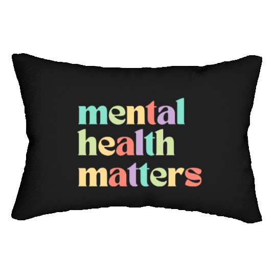 Mental Health Matters | Retro Quote Mixed Peach Lumbar Pillows