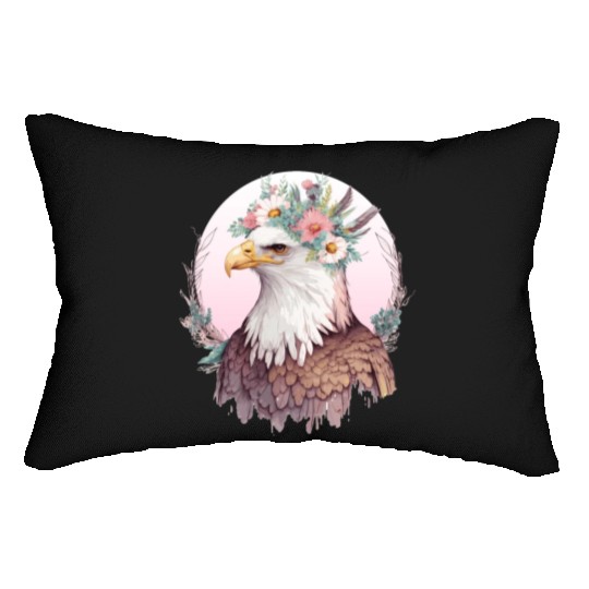 Birds Of Prey Bald Eagle Flower Crown Floral Birdi Lumbar Pillows