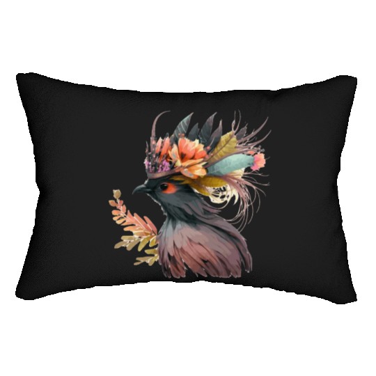 Cute Bird Of Paradise Bird Flower Crown Pet Birds Lumbar Pillows