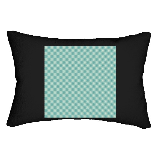 Teal Geometric Floral Retro Pattern Lumbar Pillows