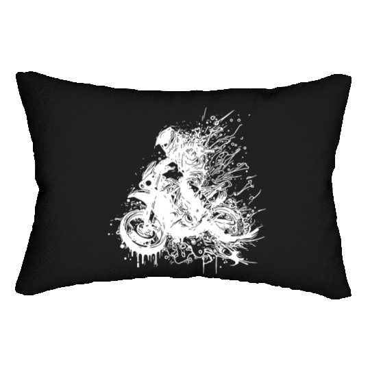 Motorcycle Motocross Biker Splash Style Racing Lumbar Pillows