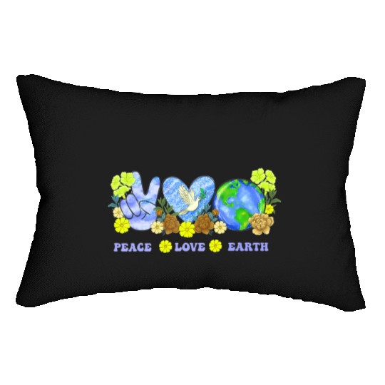 Peace Love Earth Peace Love People Earth Day Lumbar Pillows