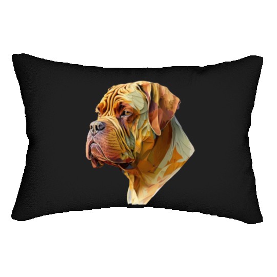Abstract AI-Generated Dogue de Bordeaux Lumbar Pillows