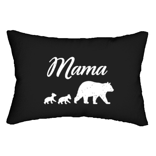 Mama Bear - With Two Cubs Twin Mom Mother's Day Gi Lumbar Pillows