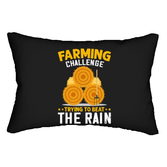 Farming Challenge To Beat Rain Funny Farmer Farm Lumbar Pillows