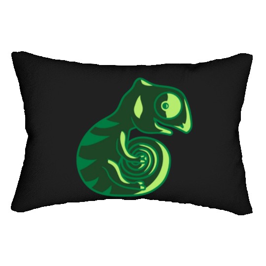 chameleon lizard bunny sweet Lumbar Pillows