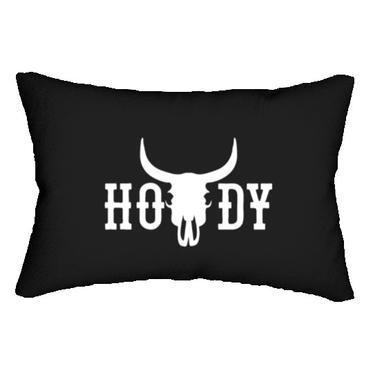 Howdy Cow Skull Western Cowboy Cowgirl Rodeo Howdy Lumbar Pillows